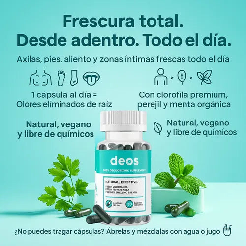 DEOS Desodorante Interno – Control Total del Mal Olor Corporal desde Adentro | Compra Online