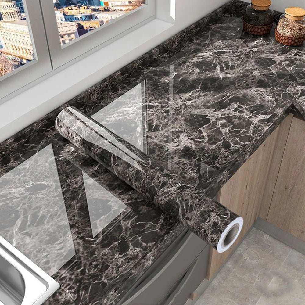 Película Mármol Autoadhesiva Impermeable – Papel Tapiz Renovación Cocina y Muebles