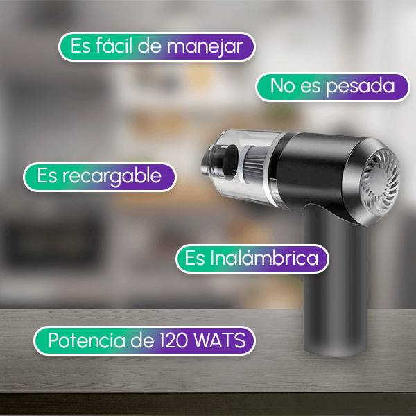 Aspiradora Portátil Premium | Potente, Recargable y Compacta para Casa y Auto + Envío GRATIS