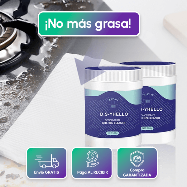 Polvo Limpiador de Grasa para Cocina | Fórmula Biológica y Efectiva + REGALO