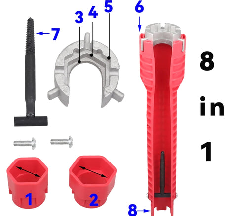 Llave Multifuncional 8 en 1 – Repara Baños, Cocinas y Más con Una Sola Herramienta | Envío Rápido