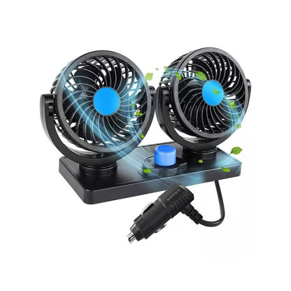 Ventilador Doble 360° para Auto | Refrescá tu Carro Rápido y Sin Aire Acondicionado