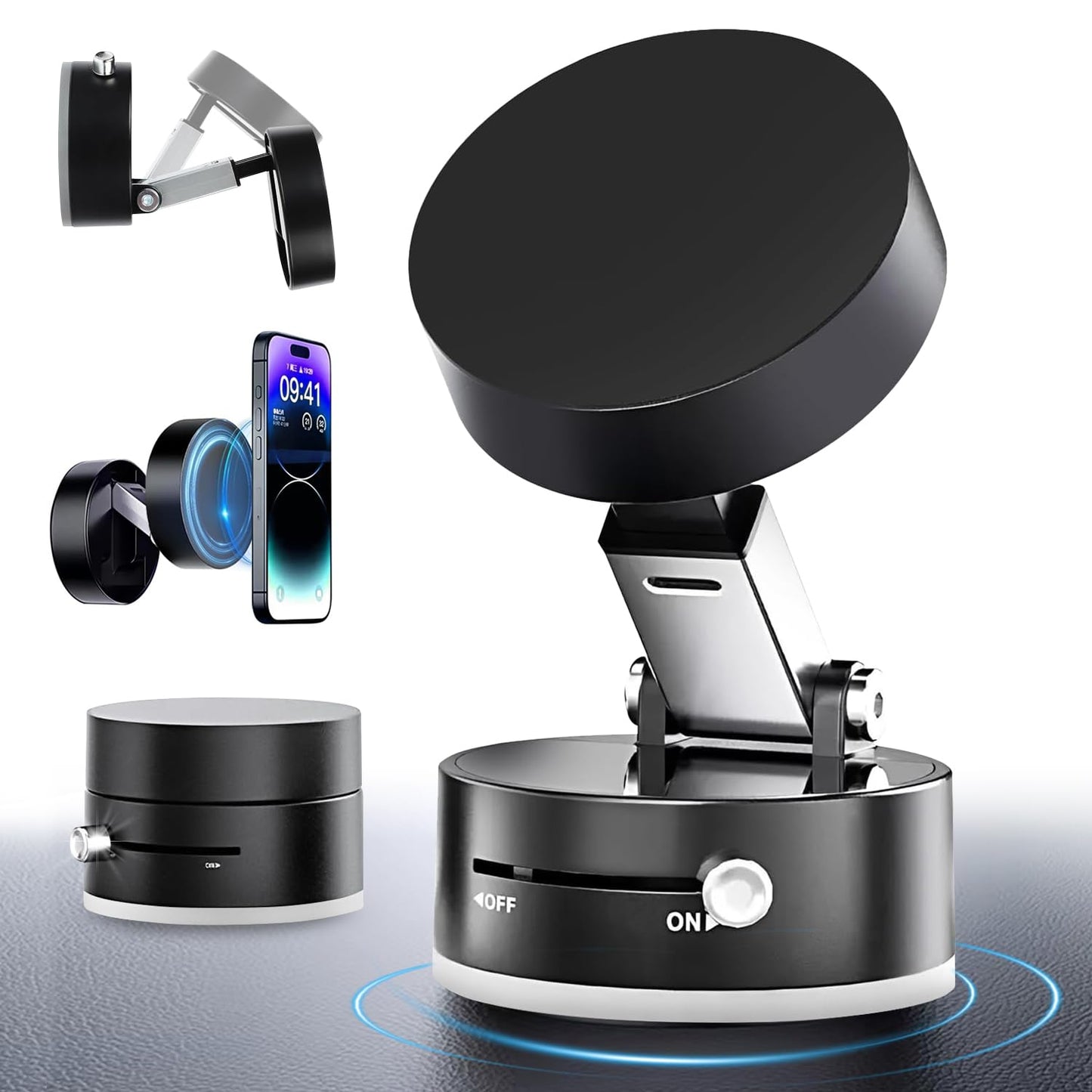 🧲 Soporte Móvil Magnético para Auto – Ventosa Ultra Fuerte & Giro 360°