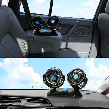 Ventilador Doble 360° para Auto | Refrescá tu Carro Rápido y Sin Aire Acondicionado