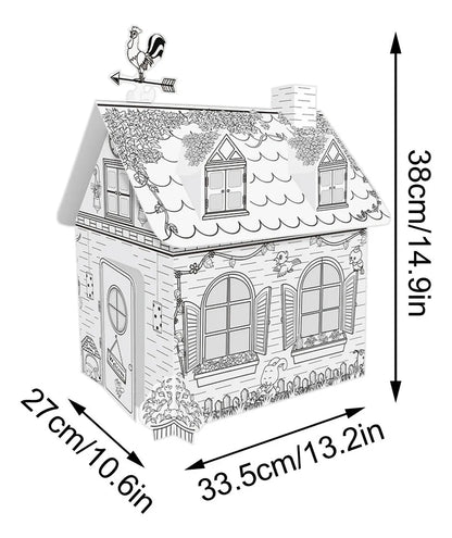 Casa de Cartón para Pintar y Jugar | Refugio Creativo para Niños de 3 a 8 Años