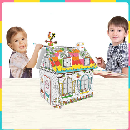 Casa de Cartón para Pintar y Jugar | Refugio Creativo para Niños de 3 a 8 Años