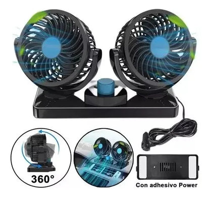 Ventilador Doble 360° para Auto | Refrescá tu Carro Rápido y Sin Aire Acondicionado
