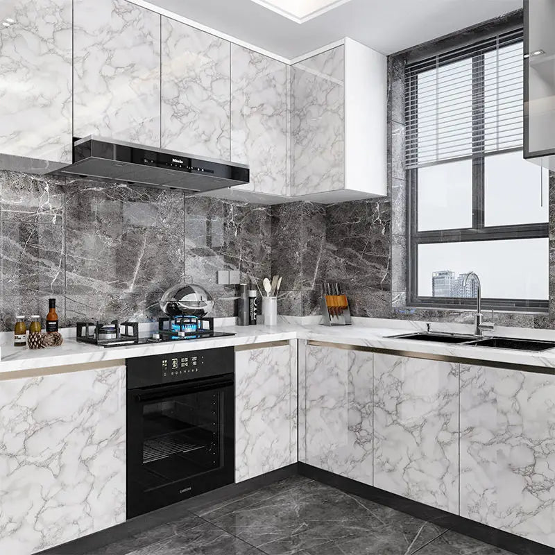 Película Mármol Autoadhesiva Impermeable – Papel Tapiz Renovación Cocina y Muebles
