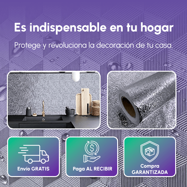 PAPEL DE COCINA ALUMINIO ADHESIVO + REGALO