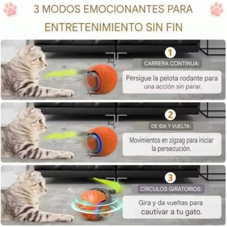 Pelota Interactiva para Gatos SPEEDY TAIL™ | Estimula su Instinto y Reduce el Estrés