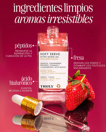 Aceite para Después del Afeitado Truly Beauty | Fresa y Vainilla | Anti Irritación, Vellos Encarnados y Granitos | Piel Suave e Hidratada