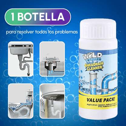 SÚPER POLVO DESTAPA TUBERÍA WILD TORNADO + REGALO